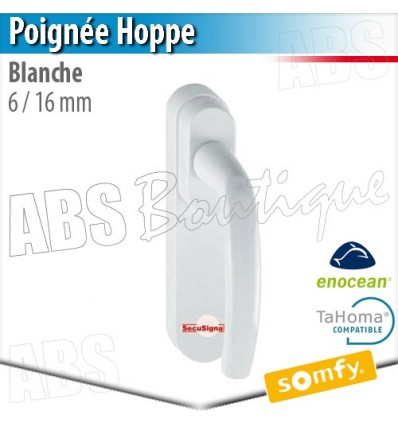 Poignée Hoppe blanche compatible Somfy Tahoma - 6/16 mm