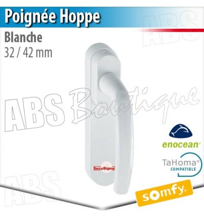 Poignée Hoppe blanche compatible Somfy Tahoma - 32/42 mm