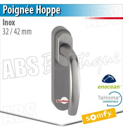 Poignée Hoppe inox compatible Somfy Tahoma - 32/42 mm