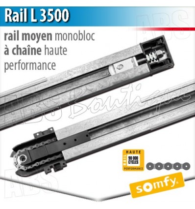 Rail moteur Somfy - L 3500 - chaîne haute performance - Monobloc