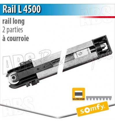 Rail moteur Dexxo Somfy - L 4500 entrainement par courroie en deux éléments