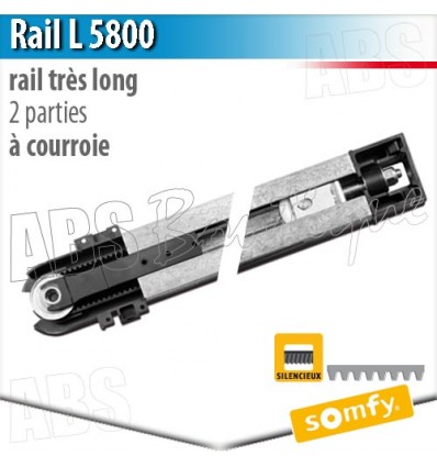 Rail moteur Dexxo Somfy - L 5800 - entrainement par courroie en 2 parties