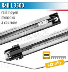 Rail moteur Somfy - L 3500 - courroie - Monobloc