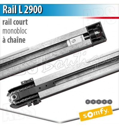 Rail moteur Somfy - L 2900 - chaîne - Monobloc