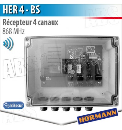  Récepteur HER 4 BS Hormann 4 canaux - 868 Mhz - BiSecur