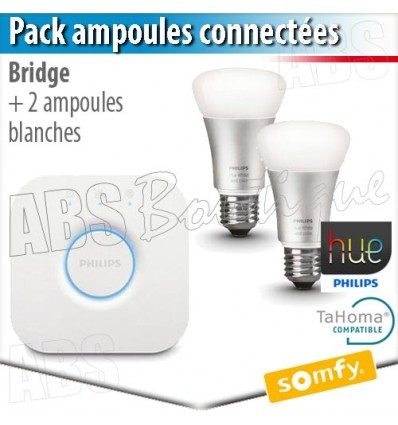 Pack Philips hue avec deux ampoules blanches + bridge