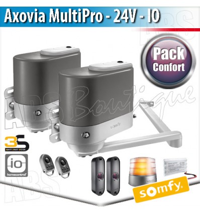 Motorisation portail battant Somfy - AXOVIA MULTIPRO - Pack Confort - io