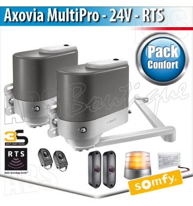 Motorisation portail battant Somfy - AXOVIA MULTIPRO + Armoire de commande - Pack Confort RTS