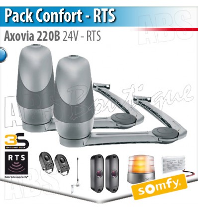 Motorisation portail battant Somfy - AXOVIA 220B - Pack Confort - RTS