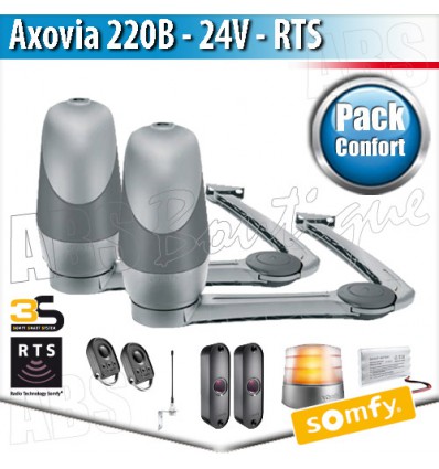 Motorisation portail battant Somfy - AXOVIA 220B - Pack Confort - RTS