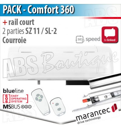 Moteur Marantec - Comfort 360 Bi-Linked + rail SZ 11 SL à courroie en 2 parties