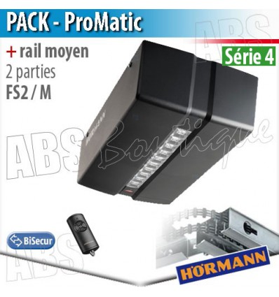 Pack motorisation portes de garage Hörmann - ProMatic série 4 + Rail moyen FS 2 M - 2 parties