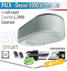 Pack Moteur Somfy - Dexxo Smart 1000 io + Rail 2900 courroie 2 parties