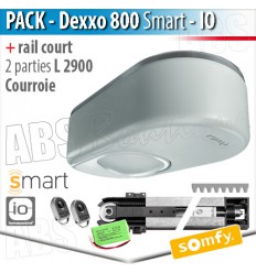 Pack Moteur Somfy - Dexxo Smart 800 io + Rail 2900 courroie 2 parties