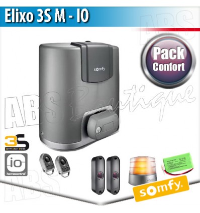 Motorisation portail coulissant Somfy - ELIXO 3S M io - Pack Confort