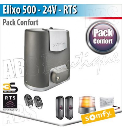 Motorisation portail coulissant Somfy - ELIXO 500 RTS 24 V - Pack Confort